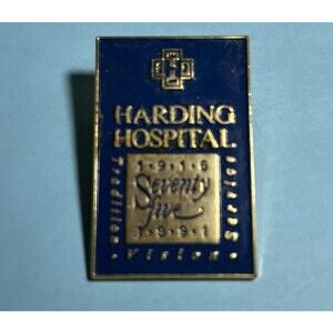 1916-1991 Harding Hospital 75 Years Tradition -vision-Service Vintage Lapel Pin
